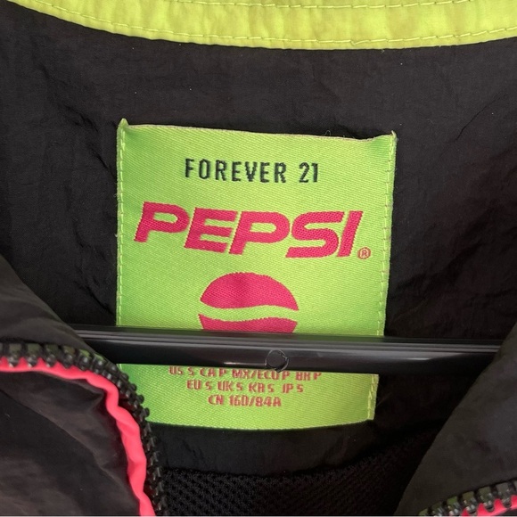 Rare Forever 21 x Pepsi Neon Cropped Jacket/Windbreaker - Picture 4 of 7